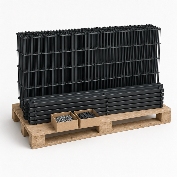 Doppelstabmattenzaun Komplettset 30m Basic 6/5/6