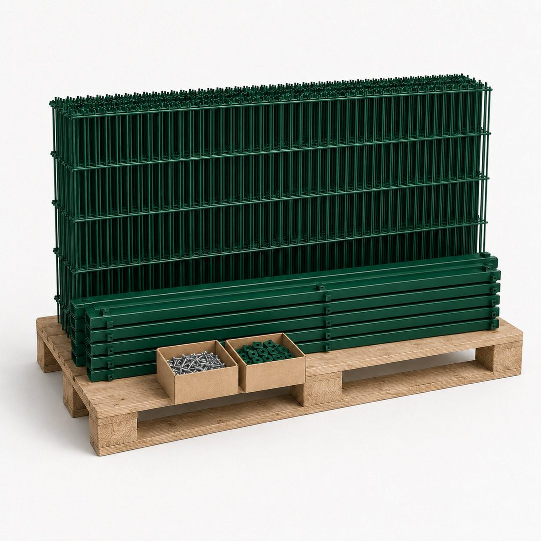 Doppelstabmattenzaun Komplettset 30m Basic 6/5/6