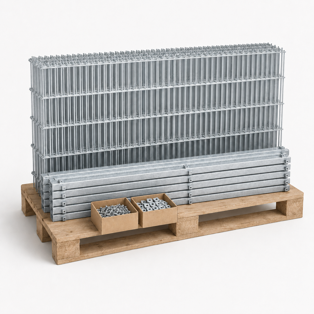 Doppelstabmattenzaun Komplettset 20m Basic 6/5/6