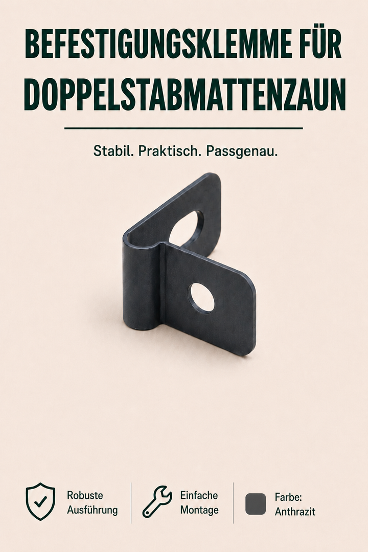 Montagehalter für Doppelstabmattenzaun verzinkt &amp; anthrazit