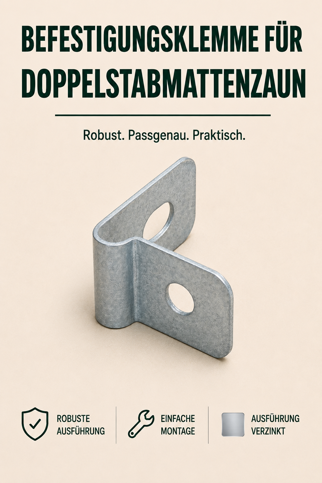 Montagehalter für Doppelstabmattenzaun verzinkt &amp; anthrazit