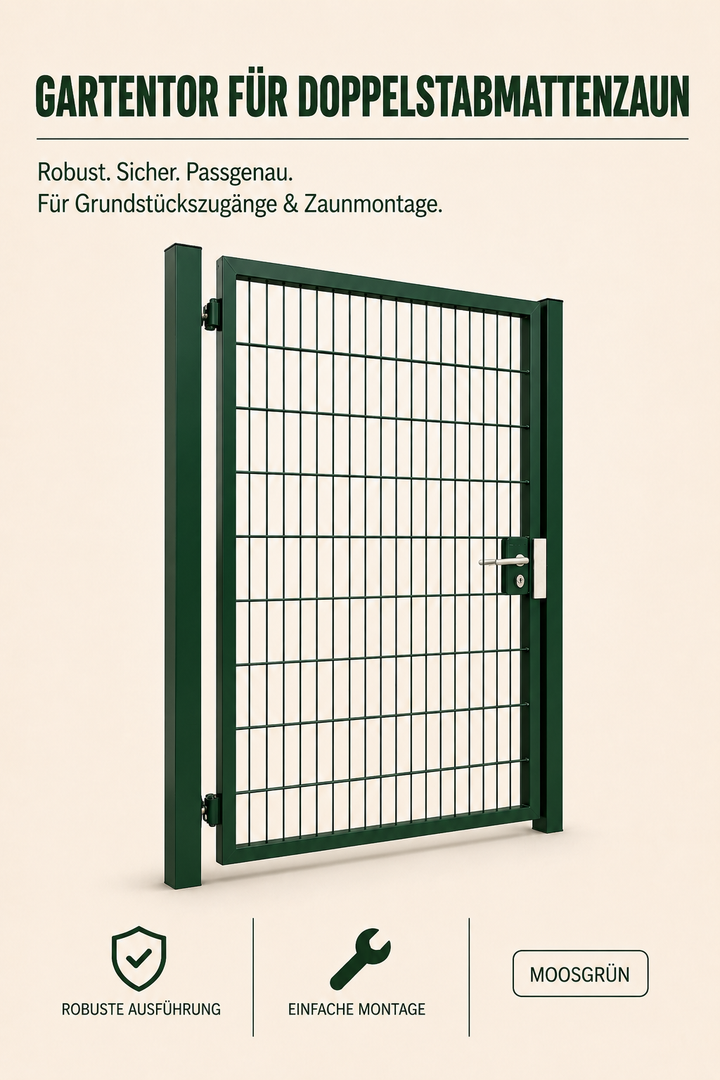 Gartentor für Doppelstabmattenzaun | universell passend