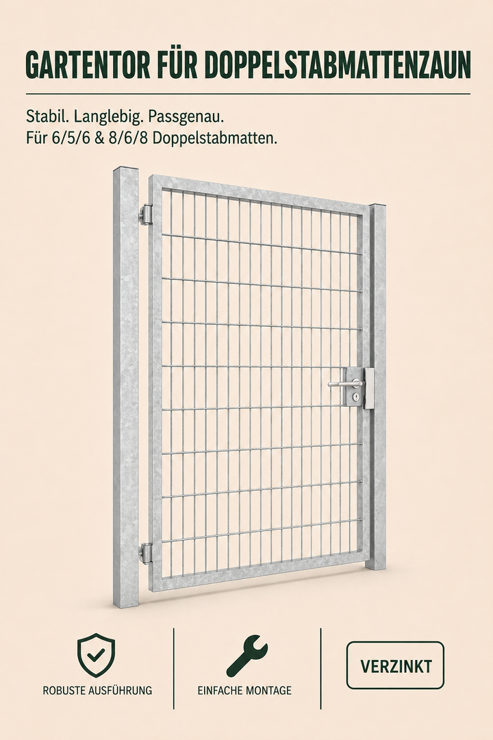 Gartentor für Doppelstabmattenzaun | universell passend
