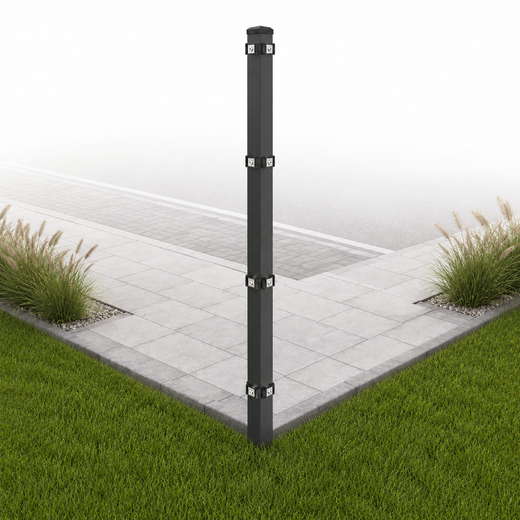 Eckpfosten für Doppelstabmattenzaun | 60x60mm | anthrazit