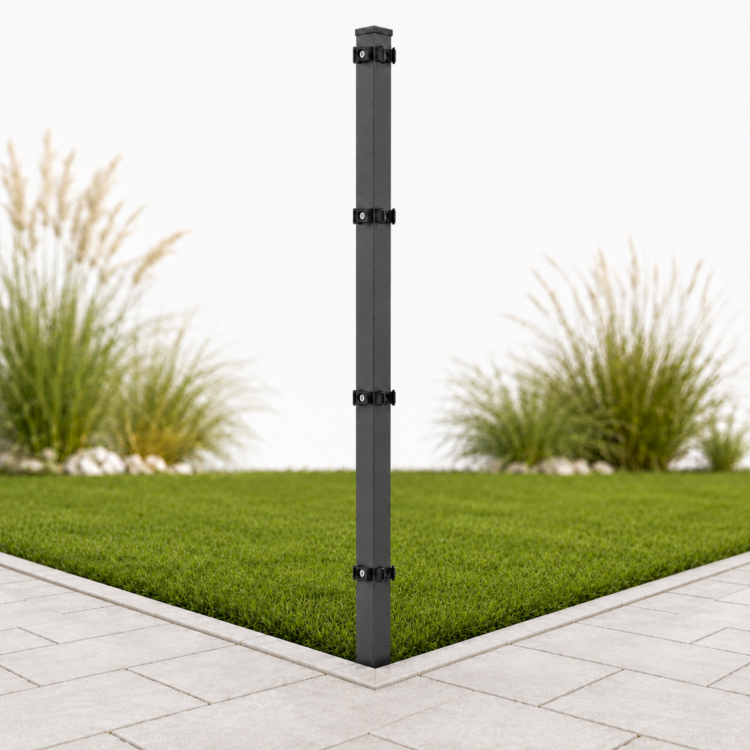 Eckpfosten für Doppelstabmattenzaun | 60x60mm | anthrazit