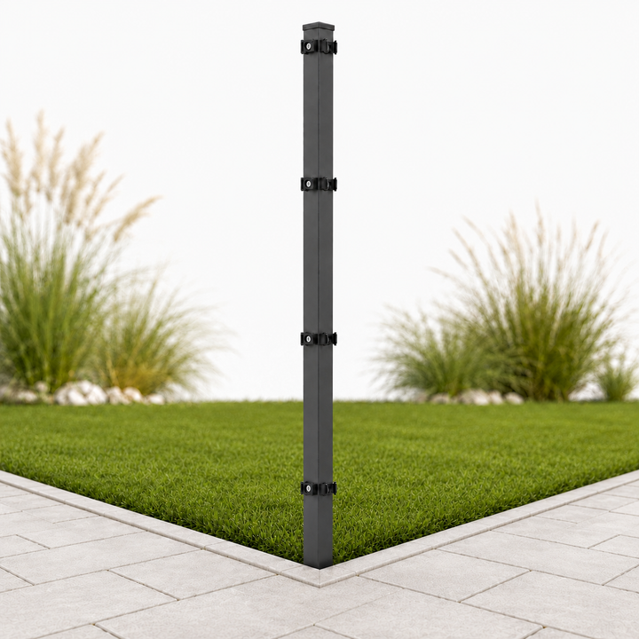 Eckpfosten für Doppelstabmattenzaun | 60x60mm | anthrazit