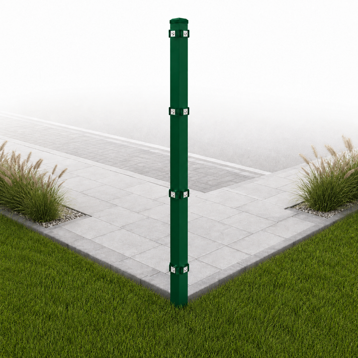 Eckpfosten für Doppelstabmattenzaun | 60x60mm | Richtungsänderung