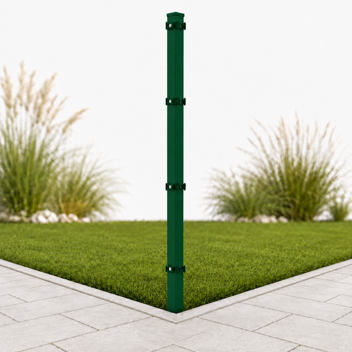 Eckpfosten für Doppelstabmattenzaun | 60x60mm | Richtungsänderung