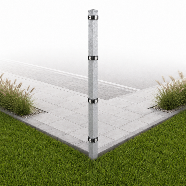 Eckpfosten für Doppelstabmattenzaun | 60x60mm | Richtungsänderung