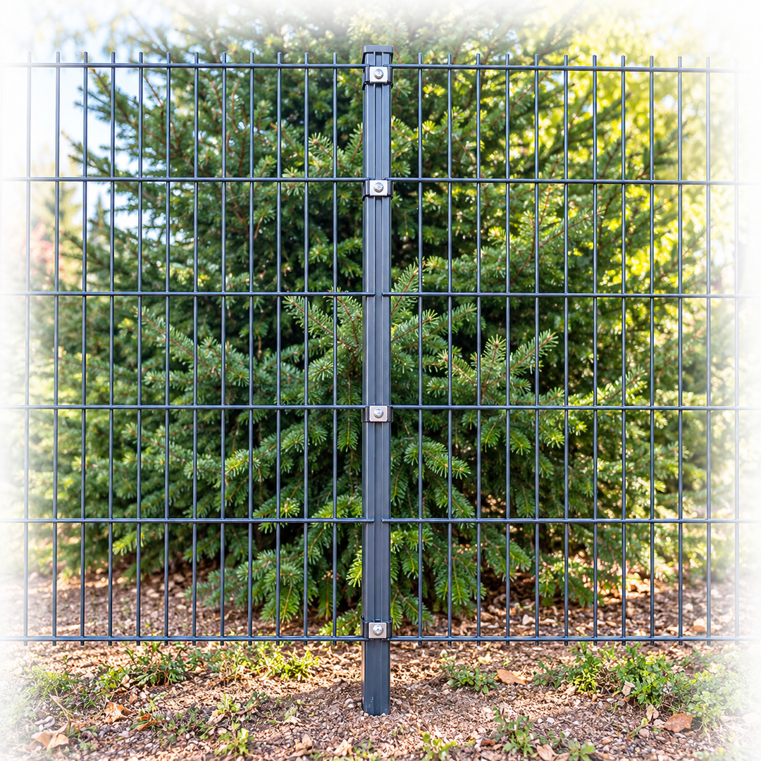 Zaunpfosten 60 x 40 mm in Anthrazit mit Befestigungsleiste