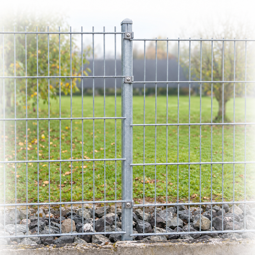 Verzinkter Zaunpfosten 60 x 40 mm mit Befestigungsleiste im Garten