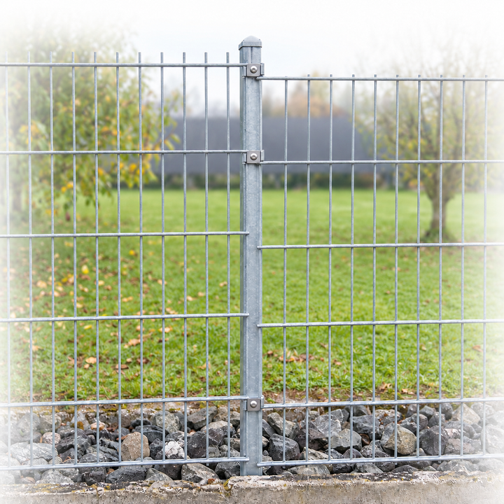 Verzinkter Zaunpfosten 60 x 40 mm mit Befestigungsleiste im Garten