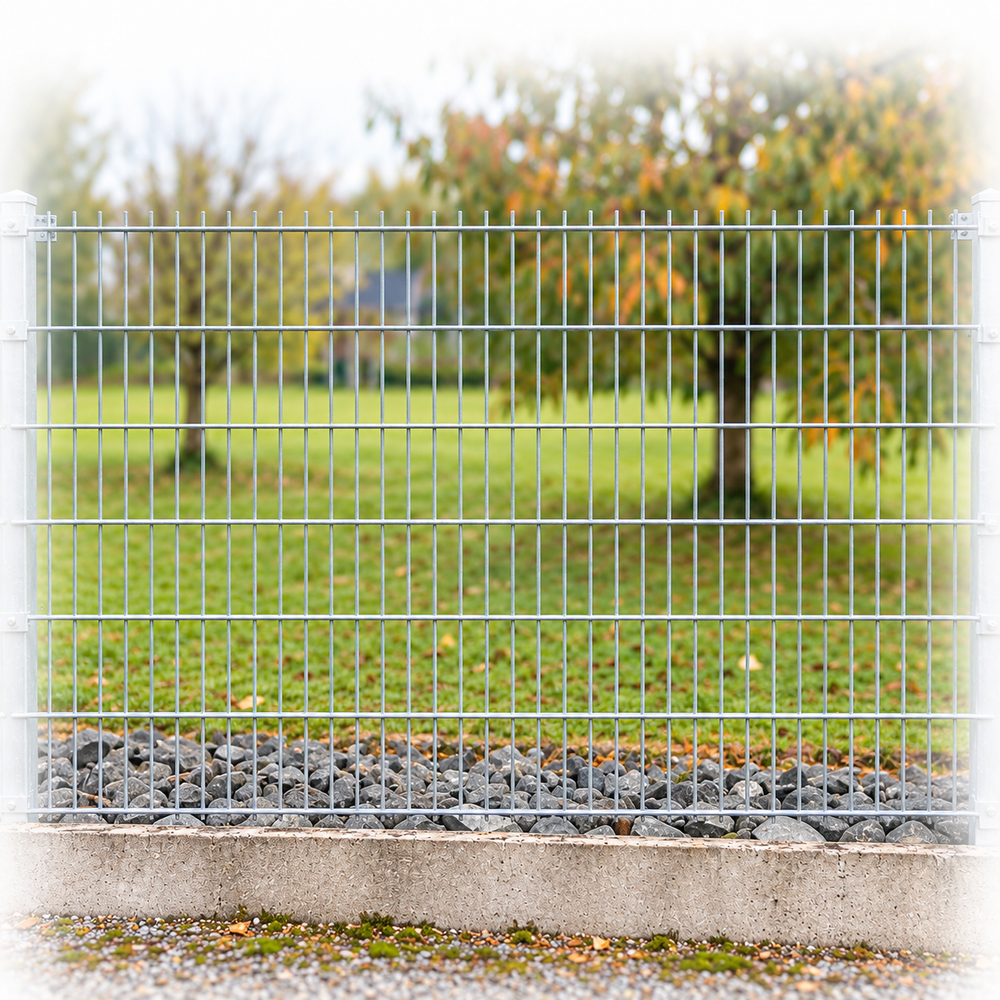 Doppelstabmatte 6/5/6 Basic, verzinkt, im Garten