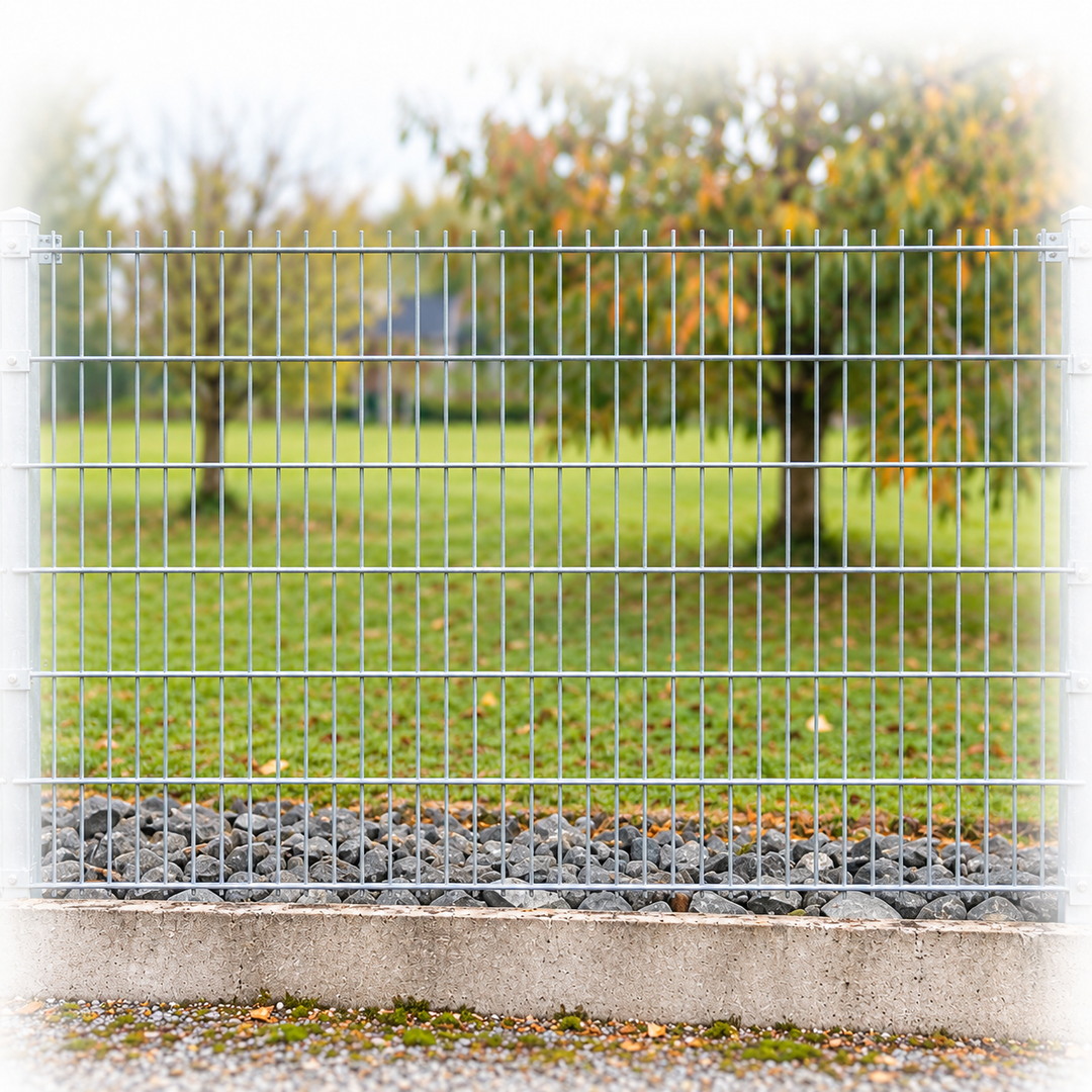 Doppelstabmatte 6/5/6 Basic, verzinkt, im Garten